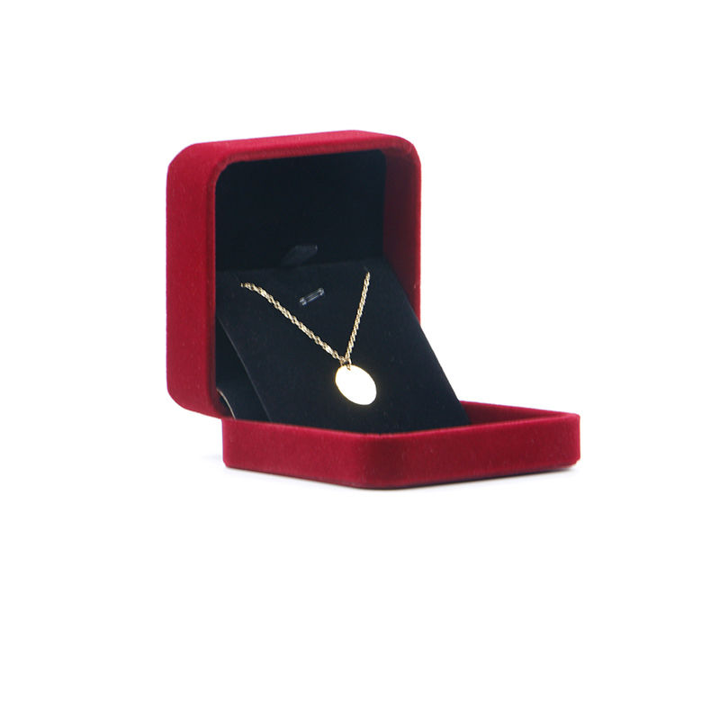 OEM ODM high end velvet Jewellery Box luxury customizable logo Red Velvet Jewelry Box