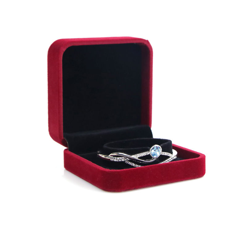 OEM ODM high end velvet Jewellery Box luxury customizable logo Red Velvet Jewelry Box