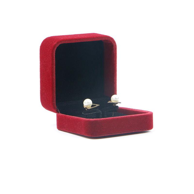OEM ODM high end velvet Jewellery Box luxury customizable logo Red Velvet Jewelry Box
