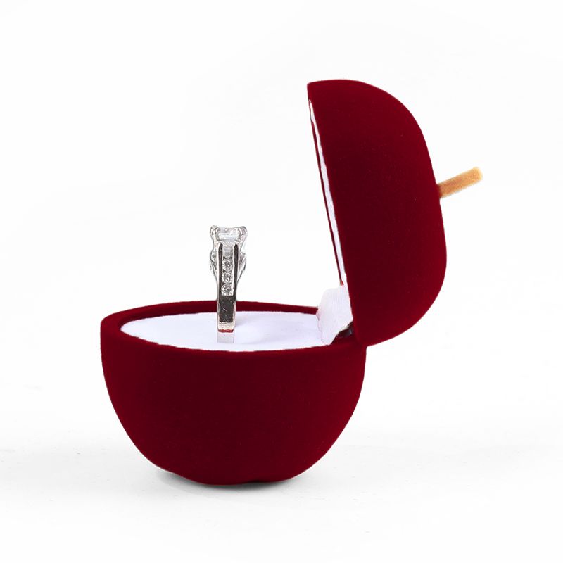 customizable personalized hign end velvet red jewelry ring box for Christmas gift