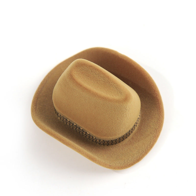 customizable personalized premium velvet cowboy jewelry ring box for Holiday gifts