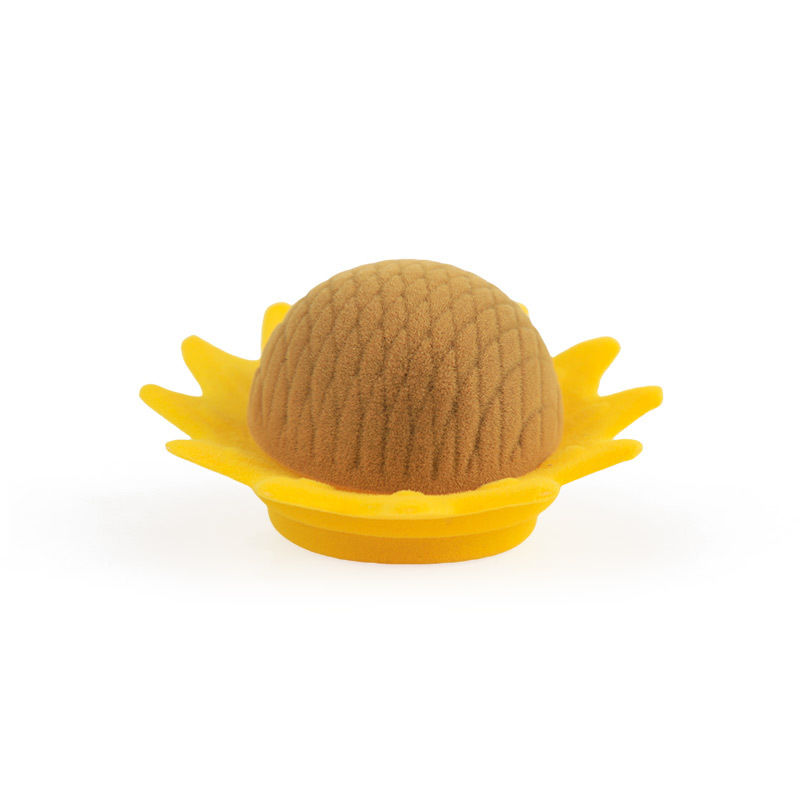 personalized  hign quality sunflower velvet yellow jewelry box for ring