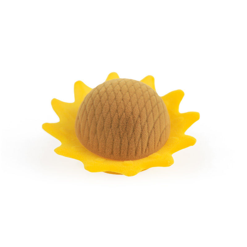 personalized  hign quality sunflower velvet yellow jewelry box for ring