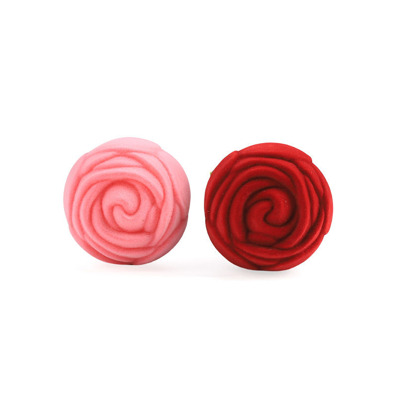 customizable hign end red velvet rose flower jewelry ring box for Valentine's Day