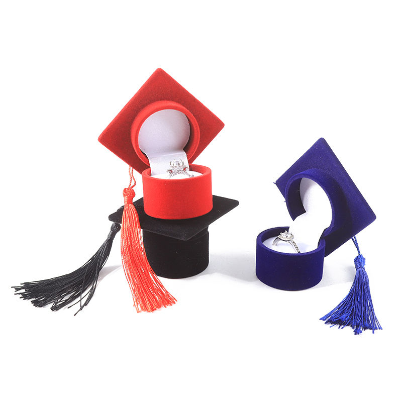 personalized hign quality flip mortarboard velvet  jewelry box for Holiday gifts