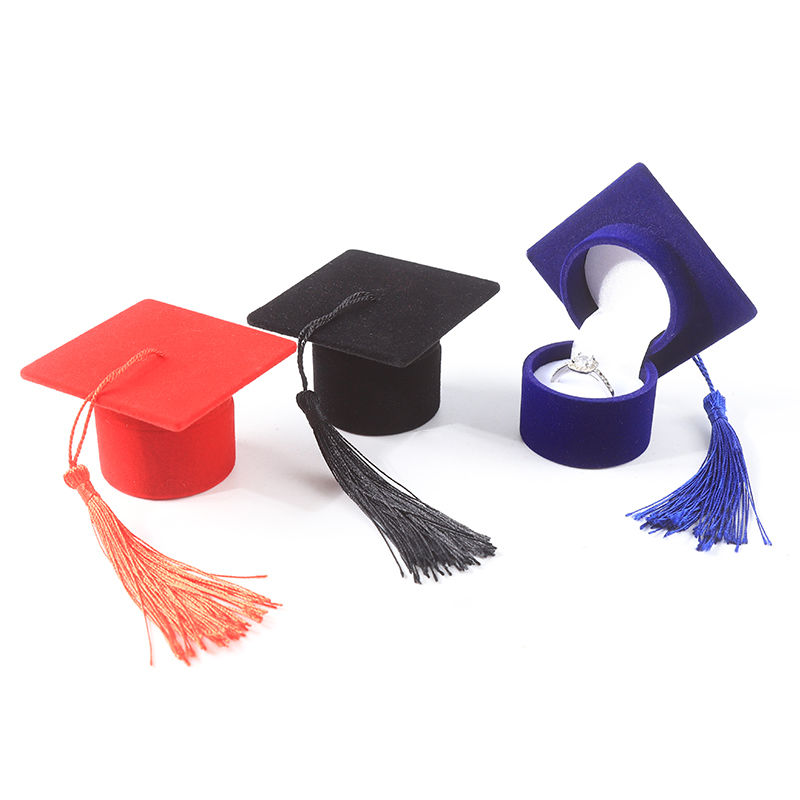 personalized hign quality flip mortarboard velvet  jewelry box for Holiday gifts