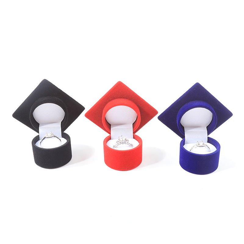 personalized hign quality flip mortarboard velvet  jewelry box for Holiday gifts