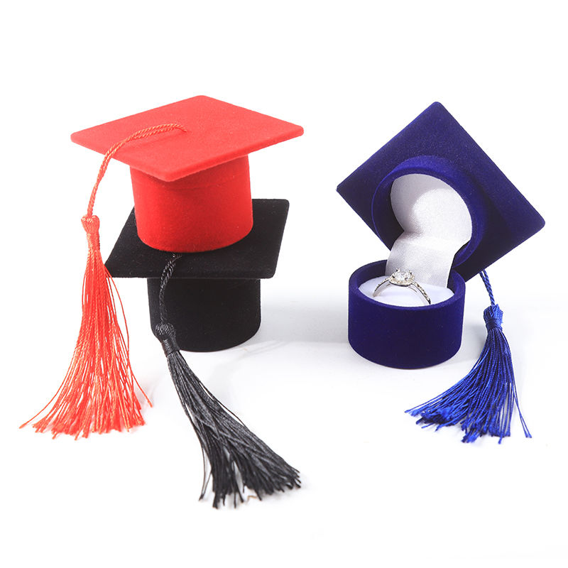 personalized hign quality flip mortarboard velvet  jewelry box for Holiday gifts