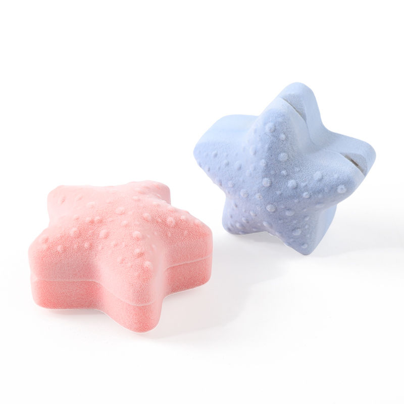 OEM personalized flip starfish velvet ring box jewelry packaging with logo