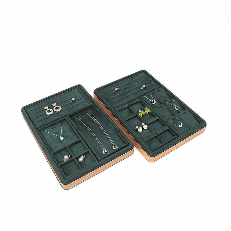 OEM Luxury Velvet Jewelry Trays Custom logo Organizer Jewellery Trays Jewelry Set Display