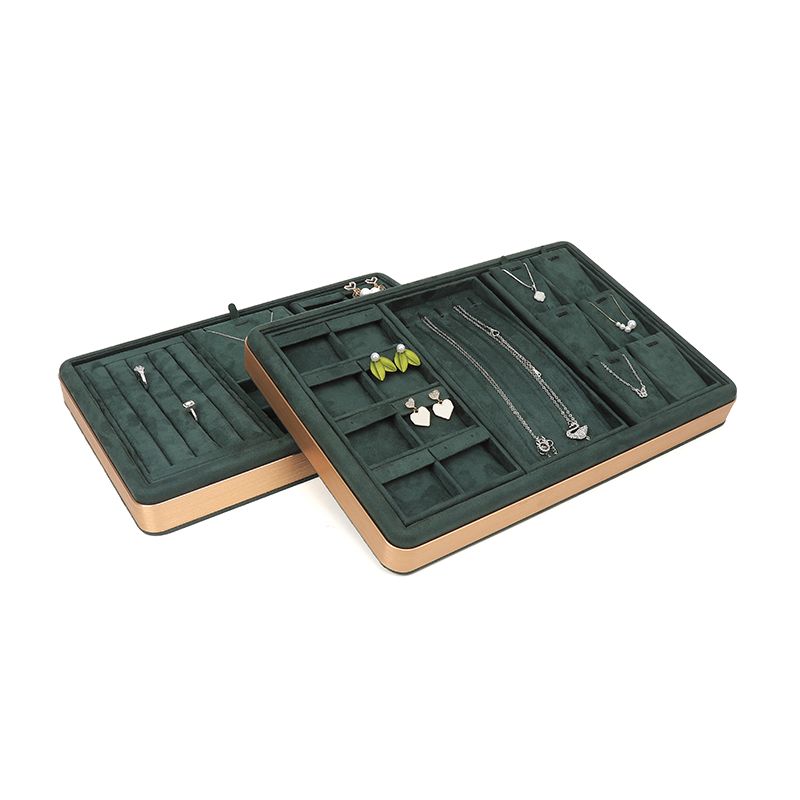 OEM Luxury Velvet Jewelry Trays Custom logo Organizer Jewellery Trays Jewelry Set Display
