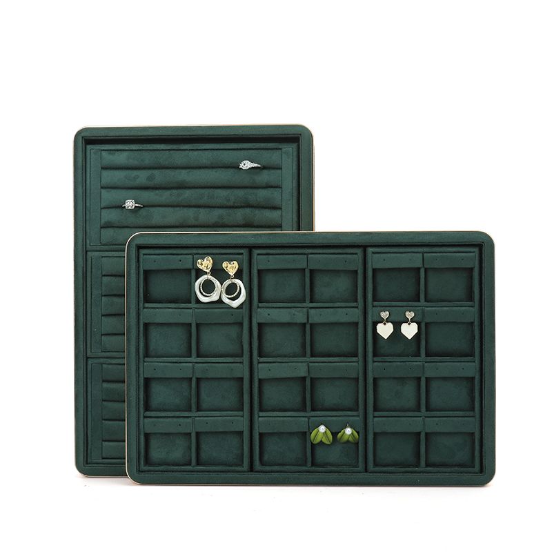 OEM Luxury Velvet Jewelry Trays Custom logo Organizer Jewellery Trays Jewelry Set Display