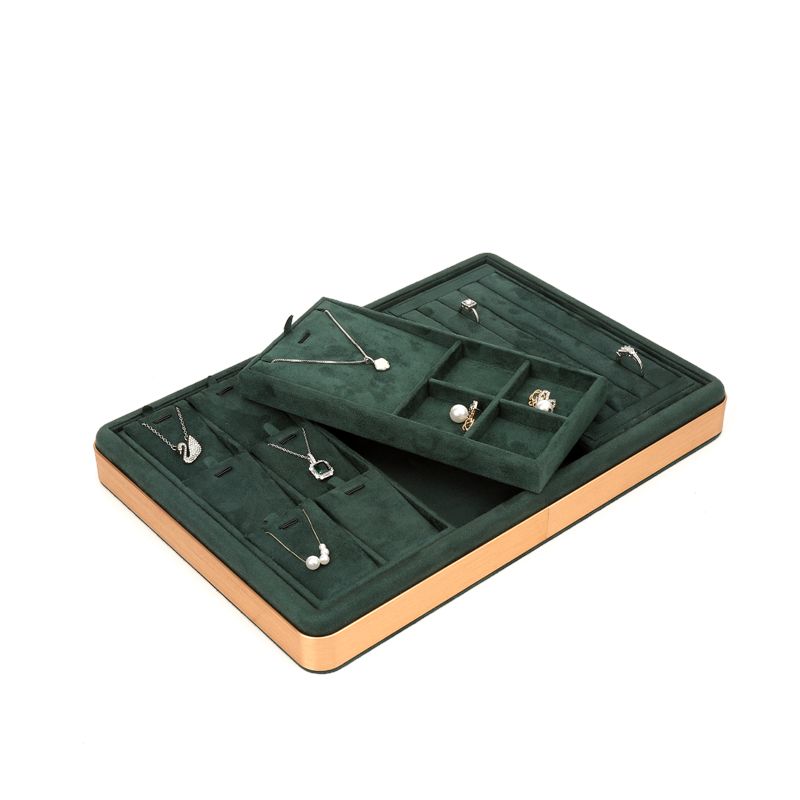 OEM Luxury Velvet Jewelry Trays Custom logo Organizer Jewellery Trays Jewelry Set Display