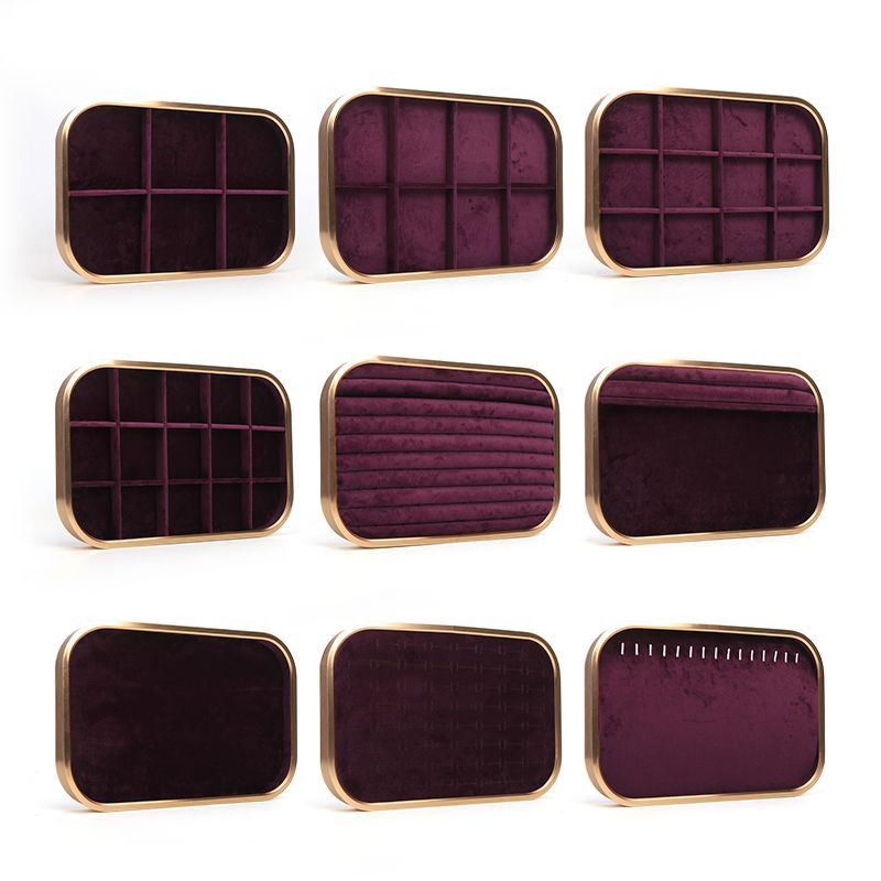 customizable Luxury Purple Velvet Jewelry Trays OEM Jewellery Trays display for ring bracelet Necklace