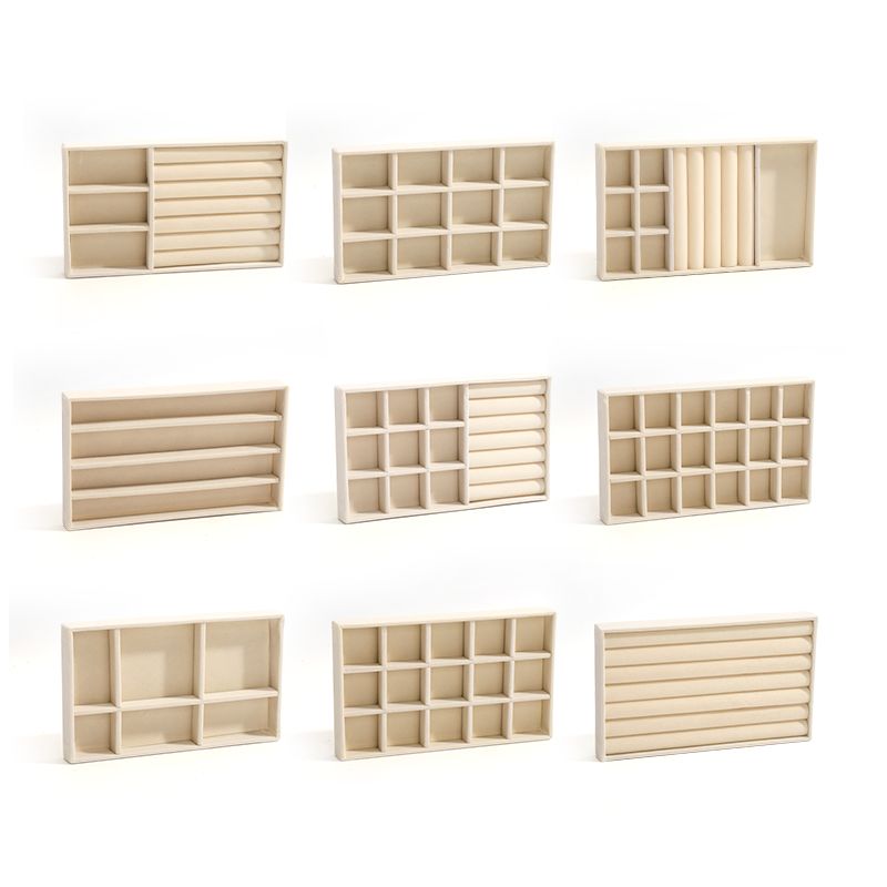 customizable Luxury beige Velvet Jewelry Trays OEM Jewellery Trays display for ring bracelet Necklace