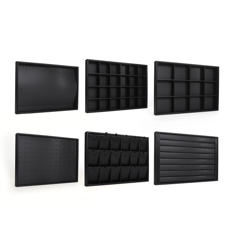 customizable Luxury black leather Jewelry Trays OEM Jewellery Trays display for ring bracelet Necklace