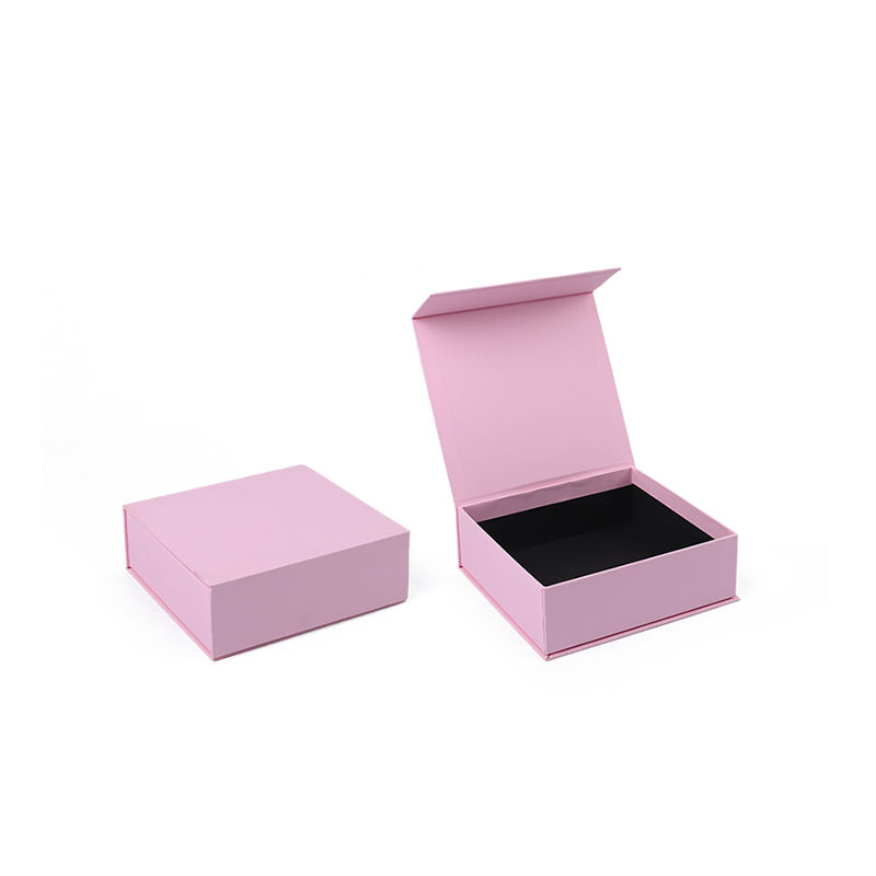 Eco Friendly Paper Magnetic jewelry Box Packaging custom Cardboard pink Jewelry Box