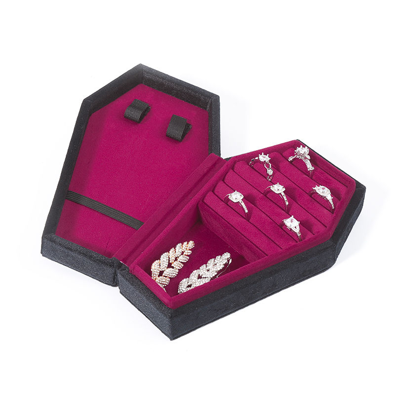 Custom Organizer Storage black velvet Jewelry Travel Box OEM Christmas jewelry gift box