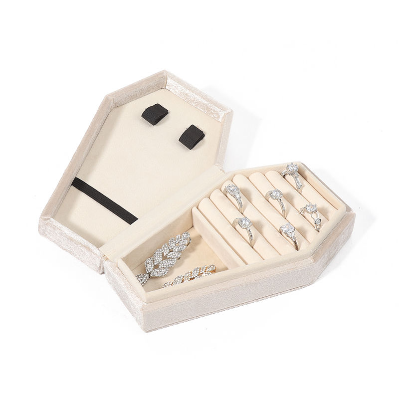 Custom Organizer Storage white velvet Jewelry Travel Box OEM Christmas jewelry gift box