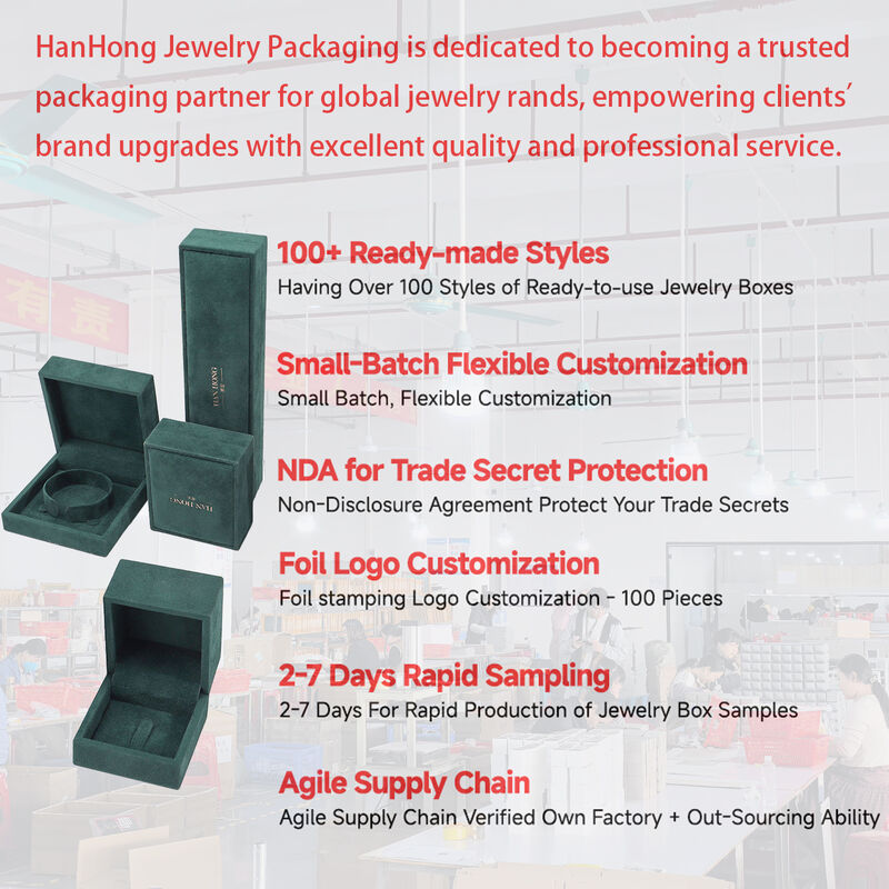 hign quality velvet Jewellery Box handmade square Dark green Velvet Jewelry Box for Necklace Bracelet Ring