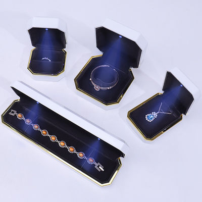 Custom Logo Light Jewelry Gift Box for Bracelet Earrings Pendant Velvet Necklace Ring Handmade Material