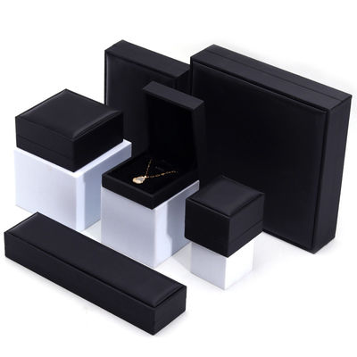 OEM Grain Textured Noble Luxury PU Leather Jewelry Box Case For Storage Packaging