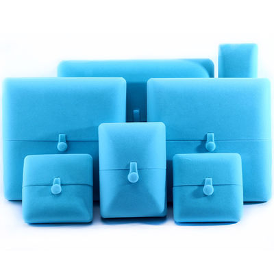Elegante Doppeltür Schmuckschachtel Hign Ende blaues Samt Schmuckschachtel mit Logo