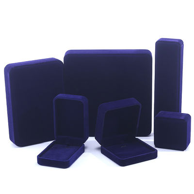 luxury handmade Black square Velvet Jewelry Box for Necklace Earrings Bracelet Ring packaging