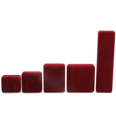 Samtschmuck-Set-Box in Luxus-Verpackungskiste für Armband Halskette Ring in Burgund