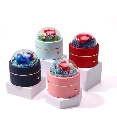 Custom Size Luxury Round Flower Jewelry Box Packaging Ring Drawer Box