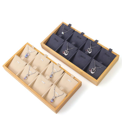 Multiple Cells Solid Wood Pendant Storage Rack Luxury Necklace Display Tray