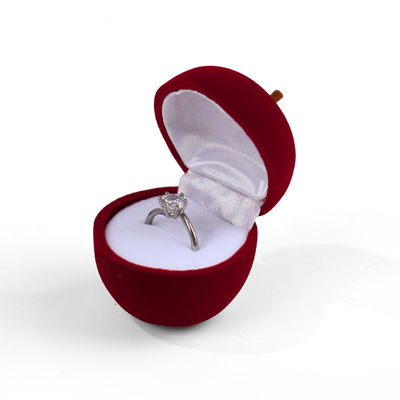 customizable personalized hign end velvet red jewelry ring box for Christmas gift