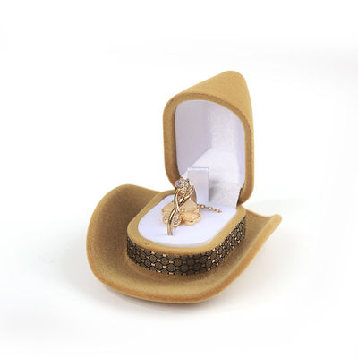 customizable personalized premium velvet cowboy jewelry ring box for Holiday gifts
