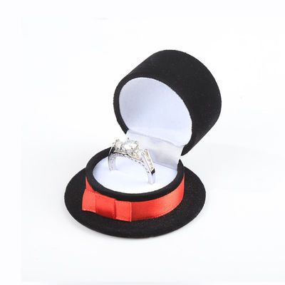 customizable hign end personalized Magic Hat velvet black jewelry ring box for holidays