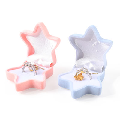 OEM personalized flip starfish velvet ring box jewelry packaging with logo